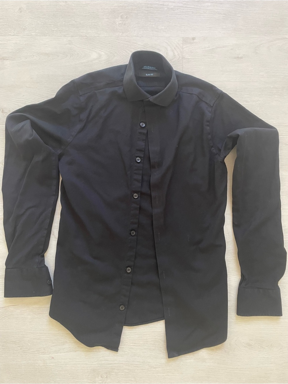 Murano Black Men's Dress Shirt - Classic Point Collar